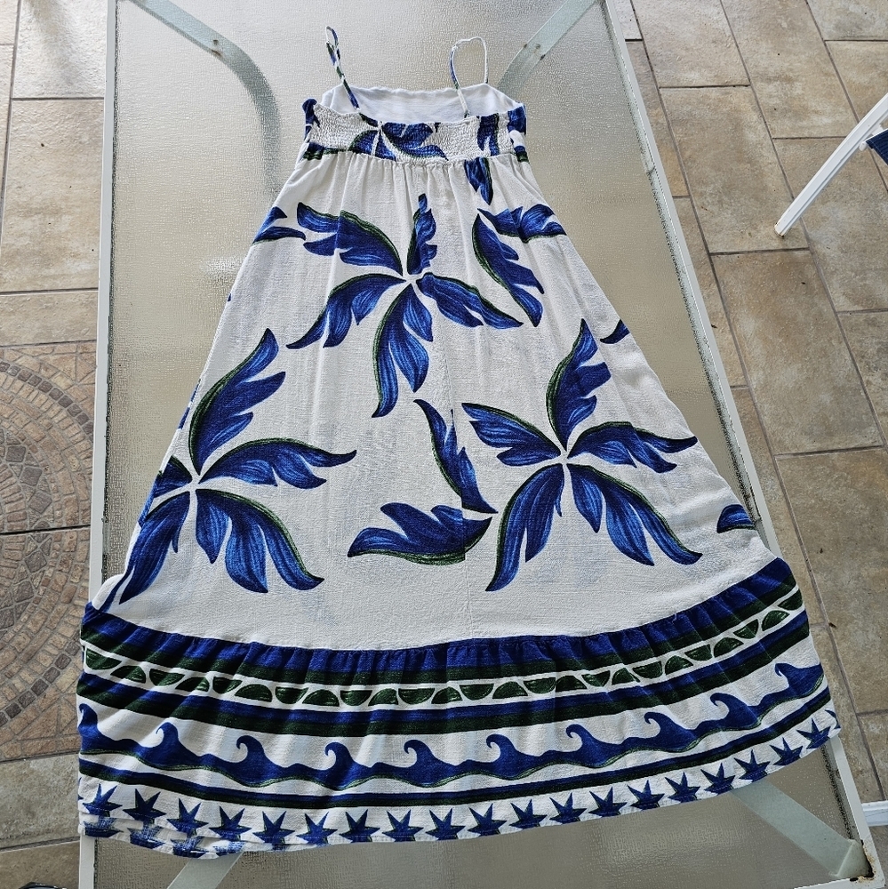 Lable Of Love XL Woman's Blue and White Spaghetti Strap Sundress Maxi - Picture 7 of 14